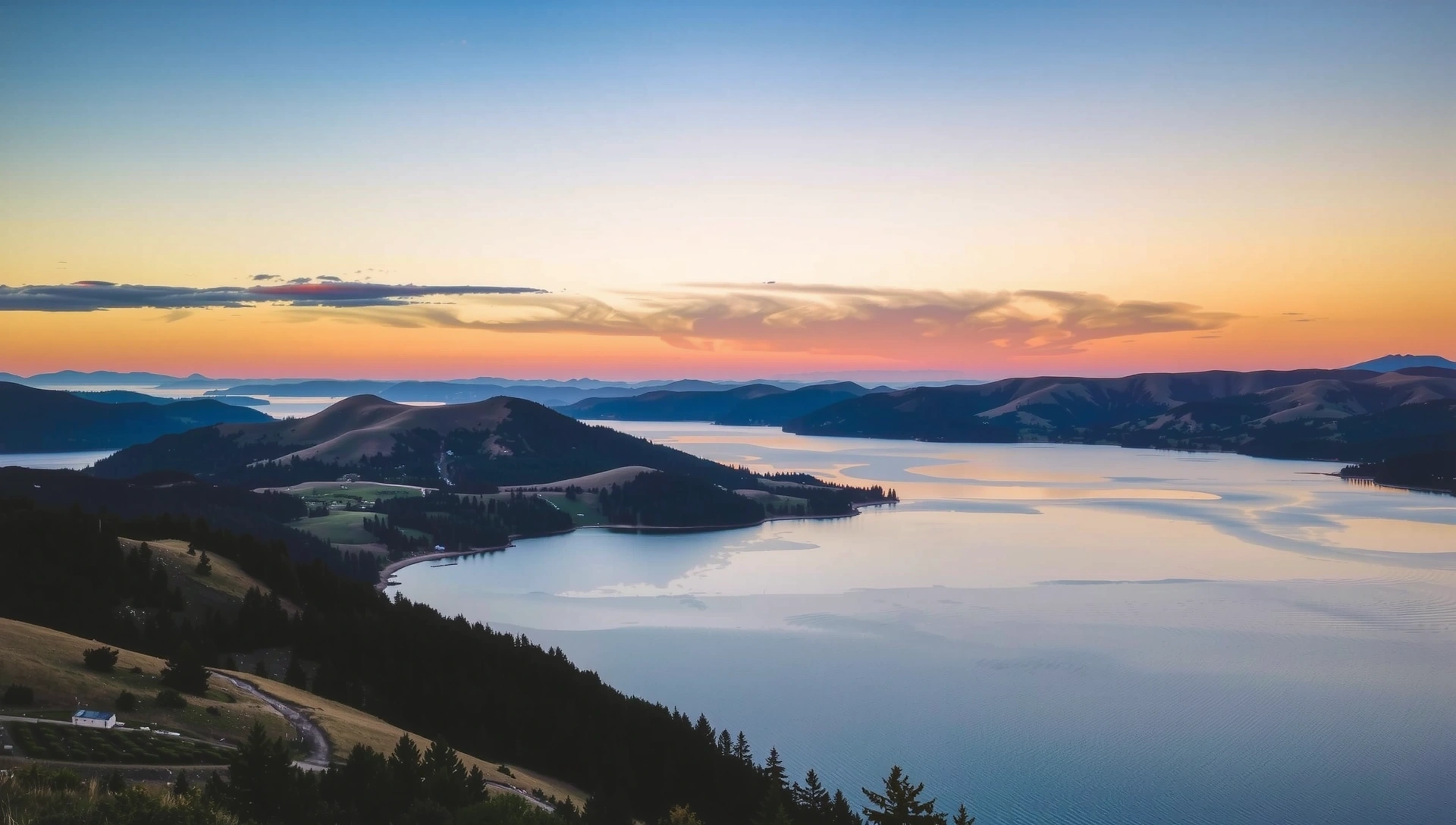 Serene natural landscape with soft light, symbolizing peace and well-being